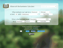 Tablet Screenshot of minecraftenchantmentcalculator.com